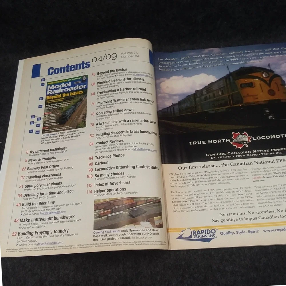 Lot of 5 Issues Model Railroader Magazine‎ 2009 How To Build Layout Operate